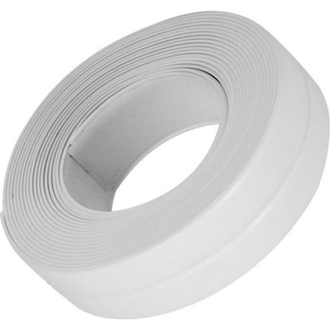 Bande D'étanchéité - PVC Souple 22 mm x 3,2 m - Pour Joint Baignoire Lavabo Cuisinière Mur - Blanc (1/5)