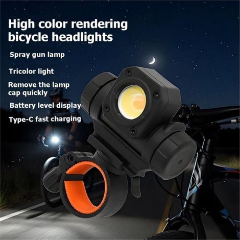 Lampe Frontale - Rechargeable USB-C - 450 Lm - IPX4 - Pour Vélo Route Camping Intérieur - 1 Pièce (1/5)