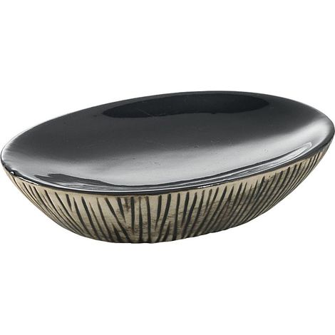 Moderne Schwarze Keramikseifenablage Nambino
