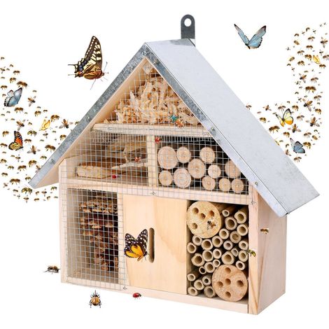 Maisons à insectes, hôtels à insectes, habitats naturels pour insectes bénéfiques adaptés aux abeilles, papillons, coccinelles, jardins et terrasses. (1/4)