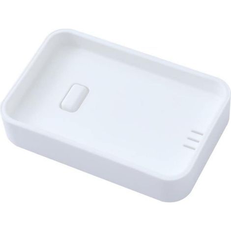 Récipient à Savon Boîte à Savon en Plastique, Porte-Savon carré pour Salle de Bain, boîte à Savon drainable à Double Couche (Color : White) (1/5)