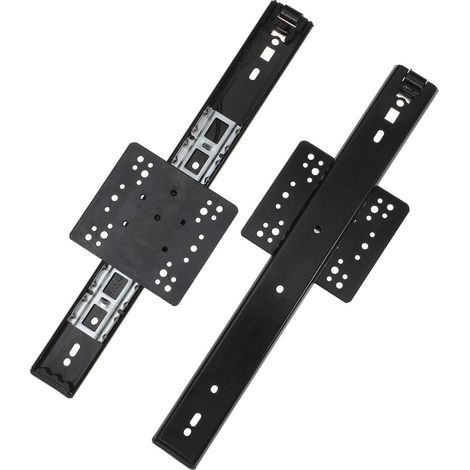 ABOOFAN Lot de 2 glissières à billes pour tiroirs, en acier noir et un (1/4)