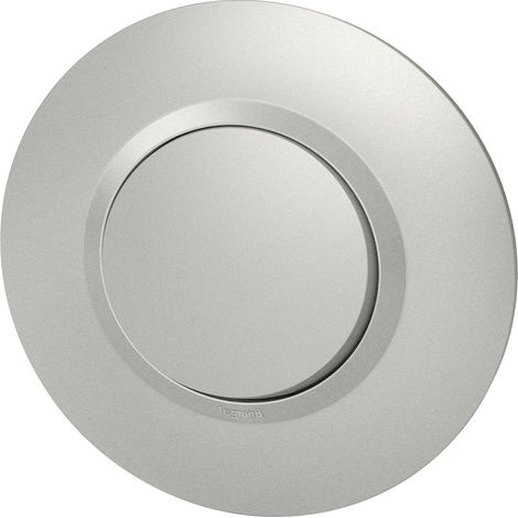 Interrupteur ou va-et-vient dooxie 10AX 250V livré avec plaque ronde alu avec bague effet chrome (1/2)