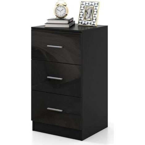 Rangement pratique pour bureau, armoire à dossiers 3 tiroirs avec glissières souples et plateau pour imprimante (1/5)