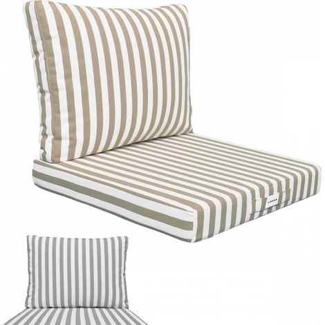 Linxor – Coussins de salon de jardin déhoussables 60 x 60 cm – Housse imperméable – Mousse haute densité 22 kg/m3 – Certifié OEKO-TEX®
