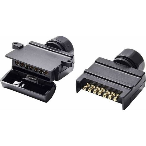 Prise Remorque 7 Broches Mâle et Femelle 12V Australie Étanche pour Attelage (1/4)