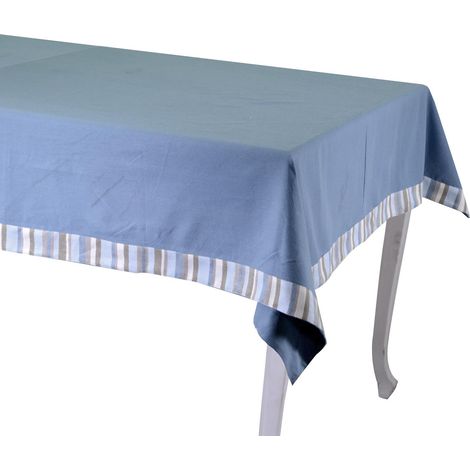 Mantel rayas air force borde azul cm5 hilo teñido cm140x180 (1/2)