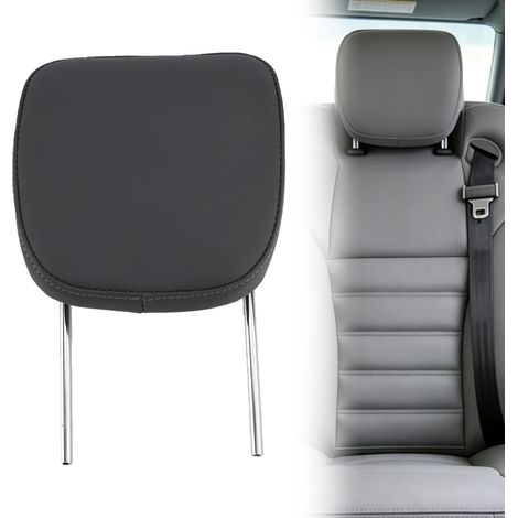 Appui-tête siège voiture, support cou, mousse mémoire forme, hauteur réglable, cuir PU, remplacement noir (1/5)