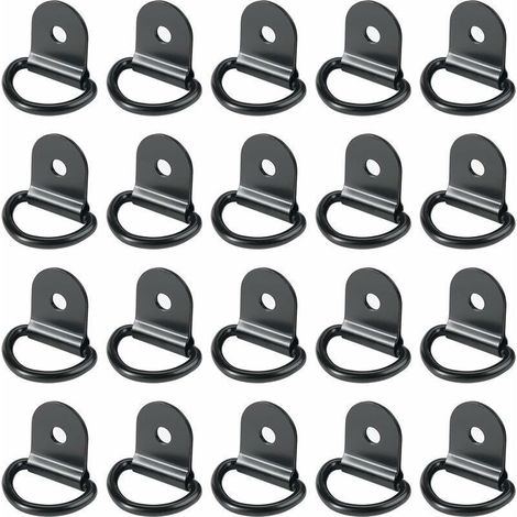 20 Stück Zurrösen, Zurrösen, Zurrösen aus Edelstahl, Zurrösen für Anhänger, Runde Zurrösen für Faltanhänger mit Ladungssicherungsmechanismus für Pkw (36 x 25 mm, Schwarz) (1/5)