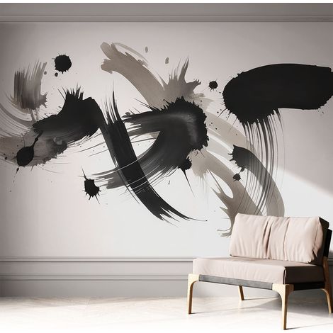 Papier peint adhésif autocollant pour salon chambre à coucher tendance et originale Expression abstraite 312x219 cm (1/5)