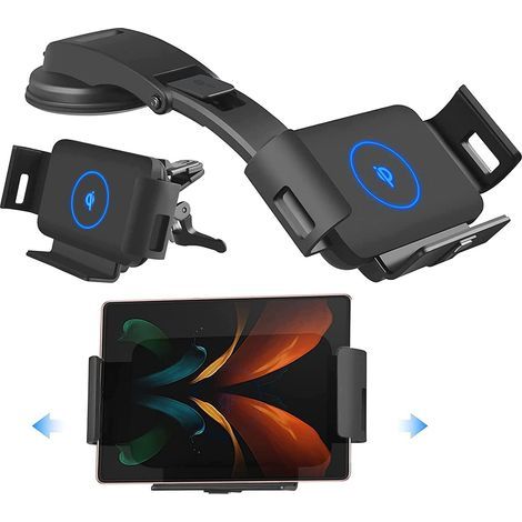 AIDUCHO Chargeur Induction Voiture, 15w Qi Pour Voiture Chargeur Sans Fil Compatible Avec Samsung Galaxy Fold 3/Galaxy Z Fold 2/ S21, Iphone 12/13/ Pro Max, Support De Téléphone De Voiture (1/5)
