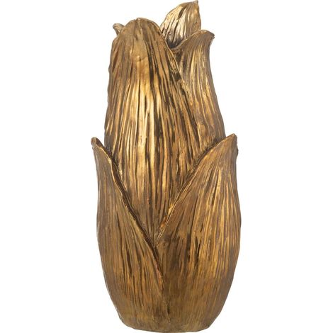 Vase pétales doré en polyresine design élégant et raffiné - doré effet feuille de pétale