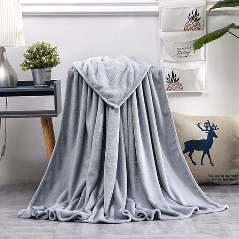Couverture En Polaire - 220 x 240 cm - Pour Canapé Lit Chambre Camping Voyage - Microfibre Respirante - Douce Chaude Légère - 1 Pièce (1/4)