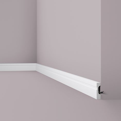 Zócalo NMC FD7 WALLSTYL Noel Marquet Moldura decorativa Perfil de estuco diseño atemporal clásico blanco 2 m