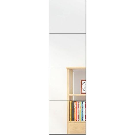 Mirror - Acrylic - 22 X 22 Cm - Adhesive Backing - Wall Mountable - For Door Or Wall Decoration - 4 Pieces (1/5)