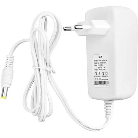 1 - Alimentation 12V - Chargeur 0.6A - Prise 5.5x2.5mm - Protection Surtension - Pour Électronique Domestique - Blanc