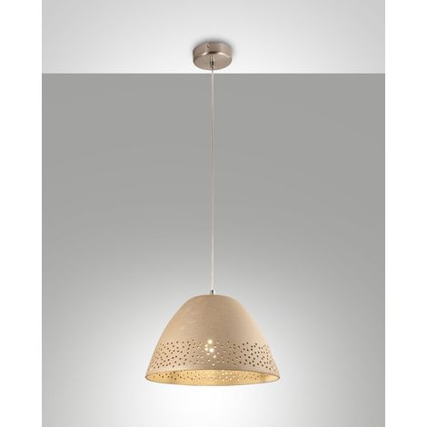 Lampadario Casale Sospensione Kaki Metallo Ceramica 1 Luce Altezza Regolabile