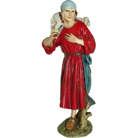 PASTORE CON AGNELLO PER PRESEPE DA 10 CM (1/3)
