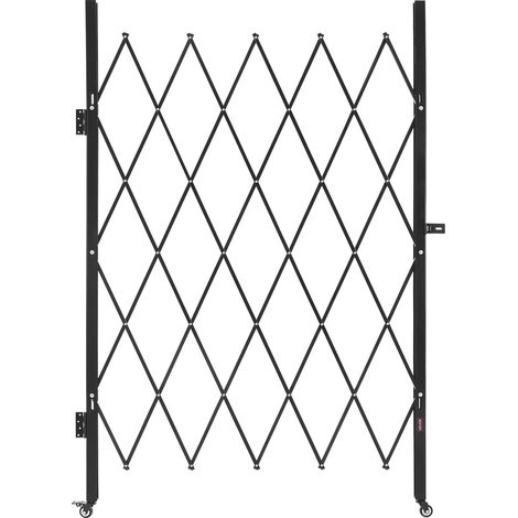 VEVOR Cancello di Sicurezza Pieghevole Singolo 1260 x 1975 mm Cancello a Forbice Bloccabile con Ruote Girevoli a 360° Cancelletto Retrattile in Acciaio, per Sicurezza di Ingressi, Garage, Magazzini