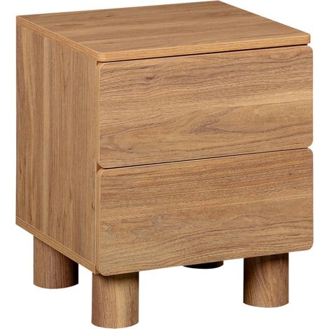 sweeek - Nachttisch mit 2 Schubladen und Holzdekor (1/5)