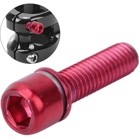 Vis de potence de vélo M5x18 mm avec entretoise, pièces de guidon de vélo en acier rouge