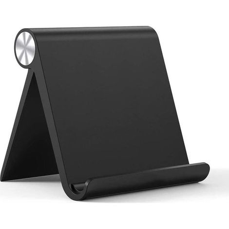 Support Tablette, Support pour Tablette à la Maison Socle de Bureau de Téléphone portable de Support compatible jusqu'à 10,5 Pouces (Noir)