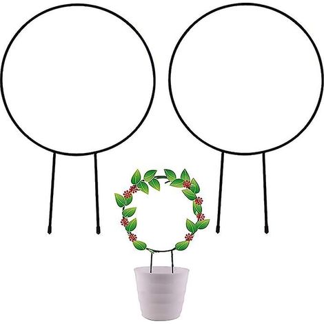 Lot de 2 supports à plantes en métal pour plantes de jardin, pots décoratifs de 33 cm avec revêtement noir, pour plantes grimpantes en fer. - AquaForge (1/5)
