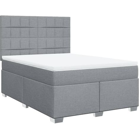Maison Exclusive - Cama box spring con colchón tela gris claro 16