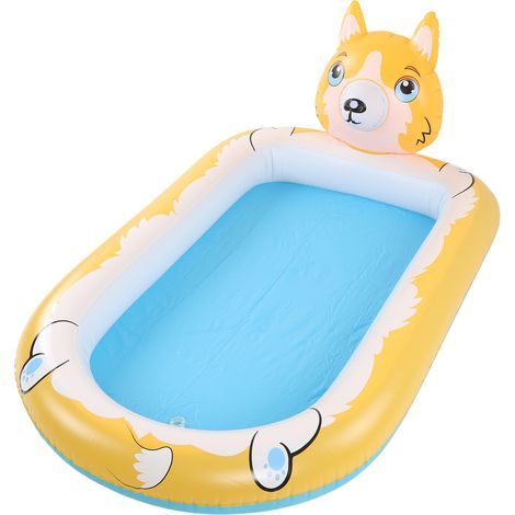 Piscine gonflable en PVC avec arroseur, tapis de jeu d'eau mignon pour enfants, fontaine à pagaie pour l'extérieur, le jardin et les chiots (1/5)