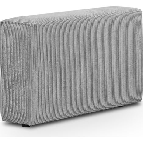 Accoudoir droit pour canapé modulable en velours côtelé gris clair - Harper Mod (1/3)