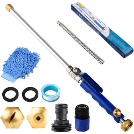 Baguette de nettoyeur haute pression, buse de jet portable 2 en 1 avec 2 embouts à connexion rapide, fixation hydrojet léger pour voiture, clôture, fenêtre (1/5)