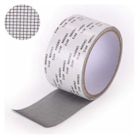 [JAMAIS UTILISÉ]Ruban Adhesif Reparation Moustiquaire - Patch Repare Moustiquaire Réparation de Fenêtre Kit de Moustiquaire Adhesive Reparation Réparer Moustiquaire 5 x 2m (gris) (1/5)