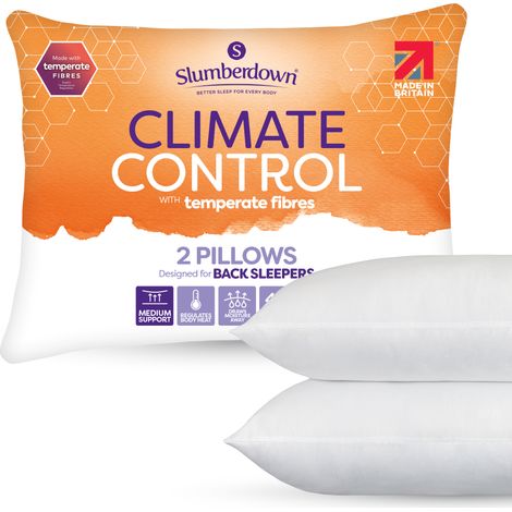 Slumberdown Climate Control Pillow, Medium Support, 2 Pack