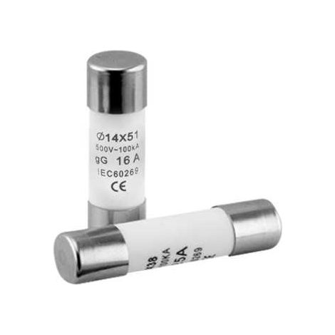 Fusibles à cartouche GL série C40 14x51 - 16A, protection contre les surcharges et les courts-circuits - Lot de 20 (1/4)