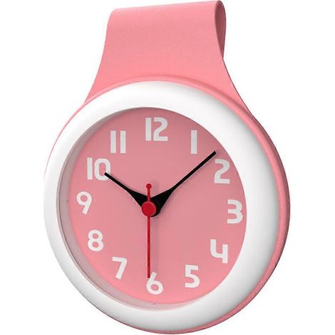 Horloge numérique étanche et silencieuse pour cuisine et salle de bain - Rose (1/5)