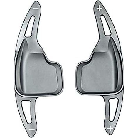 Gear shift paddles for BMW F30 F31 F32 F10 F20 F15 F16 X1 X3 X4 X5 X6 1 2 3 4 5 6 7. Aluminum steering wheel paddle extension, gray.