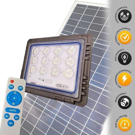 Faro 400 Watt Con Pannello Solare Luce Forte Telecomando Batteria Lunga Durata (1/5)