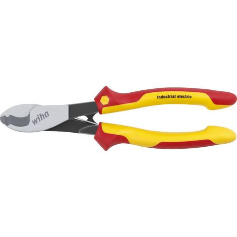 Wiha Pince coupe-câbles Industrial electric avec ressort d’ouverture activable et désactivable 210 mm, 8 1/4" (43667)