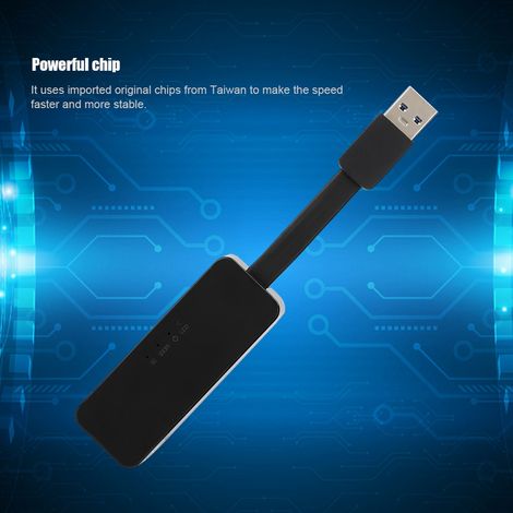Carte réseau USB 3.0 Gigabit Realtek 8153B, adaptateur Ethernet compact noir (1/4)