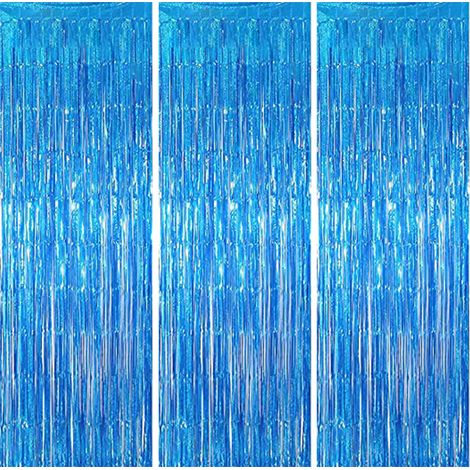 Lot de 3 rideaux à franges pour décoration de fête, mariage, remise de diplômes, anniversaire, Noël, etc. 1 x 2 m (1/5)