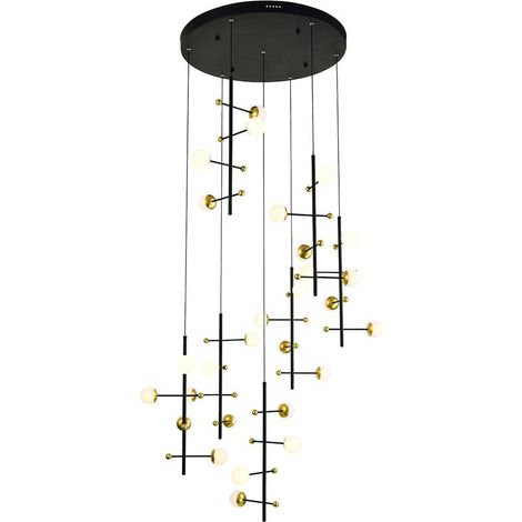 Italux Helmond - Colgante colgante LED moderno Negro, dorado, blanco cálido 3000K 4538lm (1/3)