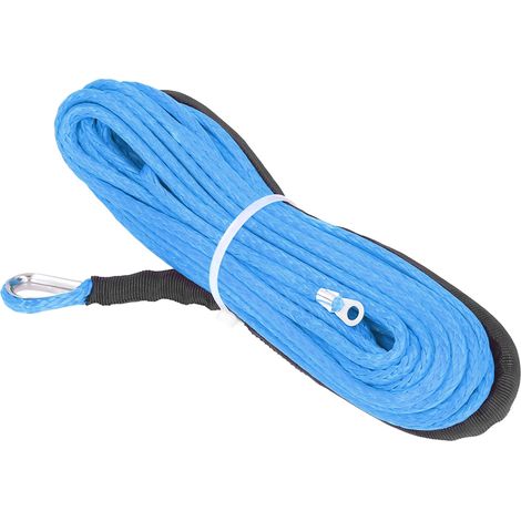 Câble de treuil 4,8mmx15m en fibre synthétique résistance 5500lbs imperméable pour remorque ATV UTV bleu (1/5)