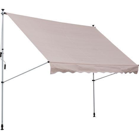 Faltbare Balkonmarkise mit Kurbel, verstellbare, wetterfeste Terrassenmarkise 150 cm, cremeweiß für Pergola/Veranda
