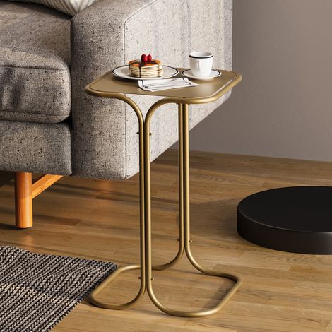 Mesa de Café Perrero, Forma Cuadrada, Material de Metal, Color Dorado, 30x30x52h cm dorado (1/5)