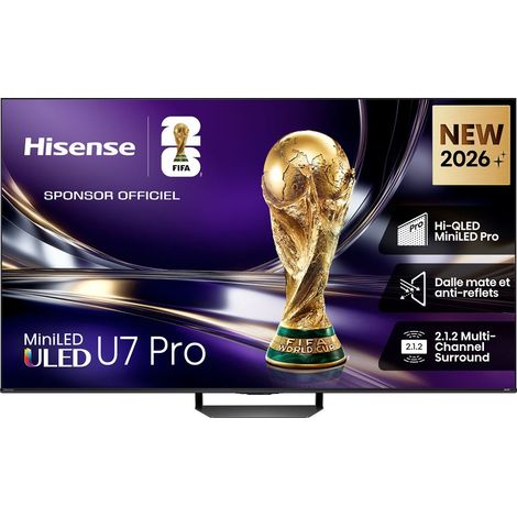 Hisense 55U7S PRO TV 55 pouces Mini-LED QLED 4K Smart TV 165 Hz