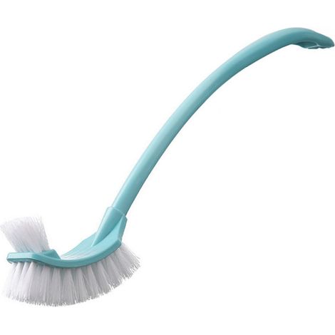 Brosse de toilette multifonctionnelle à long manche, brosse de nettoyage incurvée pour salle de bain (1/5)