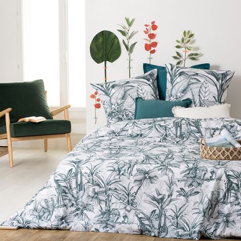 Parure de lit imprimés Jouy Tropik 240x220 Atmosphera