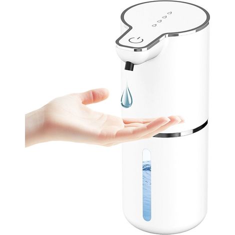Dispensador de jabón，Dispensador de jabón de pared de 350 ml，Dispensador de jabón líquido blanco ajustable con 4 niveles para cocina y baño，Negro (1/5)