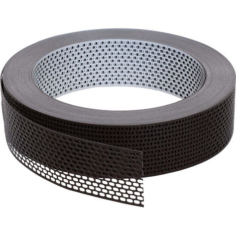Vogelschutzgitter, Lüftungsband AluT raufgitter - Weiß / Braun, 80mm Länge 60m