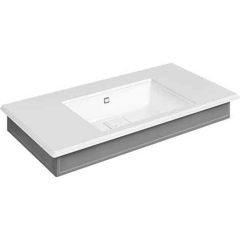 Lavabo Gessi Eleganza, 1100 x 522mm, Cristalplant (blanco mate), (1/2)